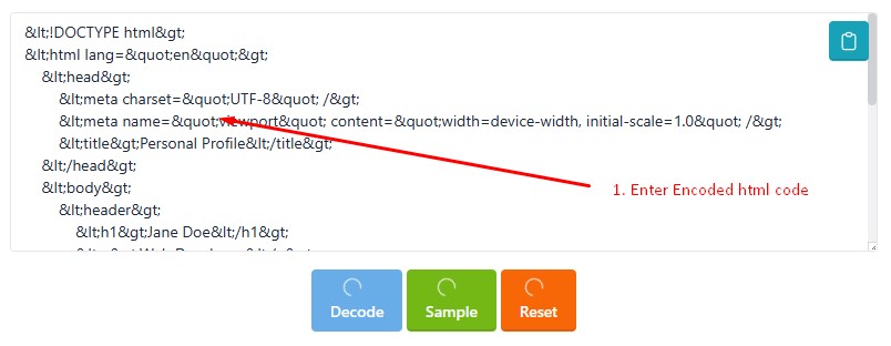 Decode html encoded string